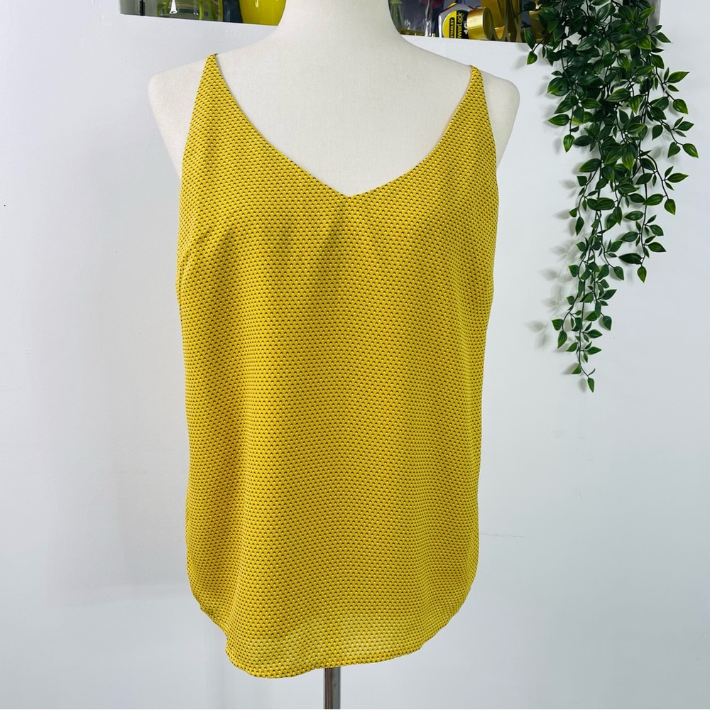 Banana Republic Women's Mustard Yellow Camisole Lined Tank Top Size M Adjustable